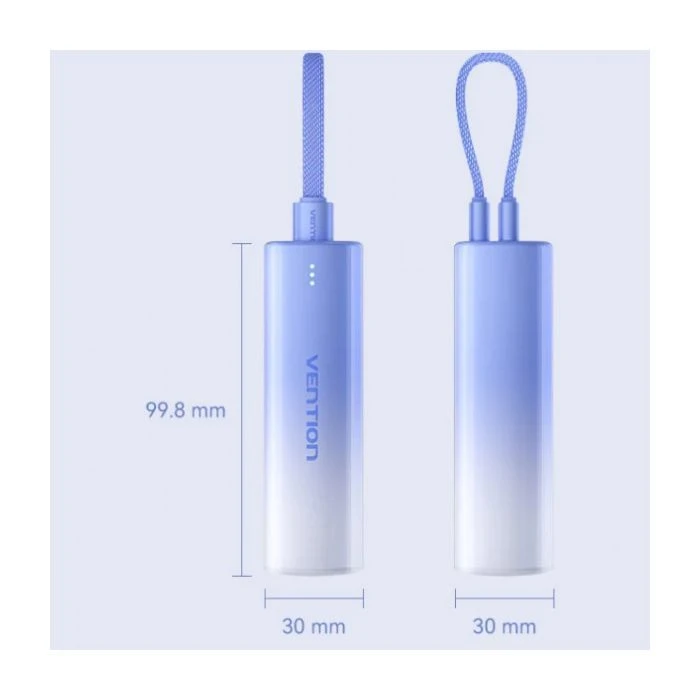 VENTION 5000mAh 20W PD, USB-C In/Out, Lightning In/Out, with cable, Gradient Blue (FHWL0) (UA)
