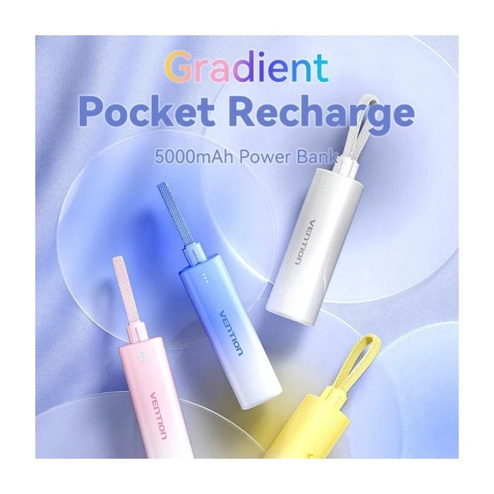 VENTION 5000mAh 20W PD, USB-C In/Out, Lightning In/Out, with cable, Gradient Gray (FHWM0) (UA)