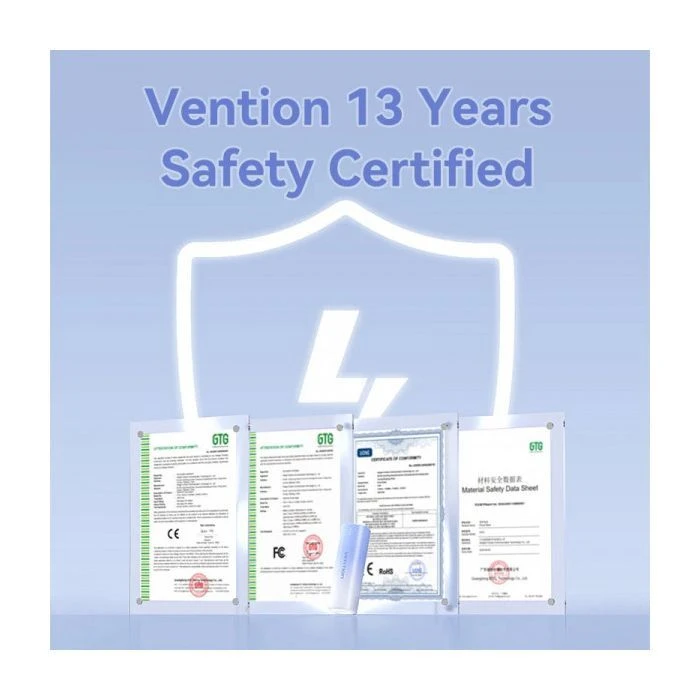 VENTION 5000mAh 20W PD, USB-C In/Out, Lightning In/Out, with cable, Gradient Gray (FHWM0) (UA)