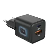 Сетевое зарядное устройство SENTEO Z-22 USB + USB-C 3A GaN PD 20W Black