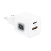 Сетевое зарядное устройство SENTEO Z-22 USB + USB-C 3A GaN PD 20W White