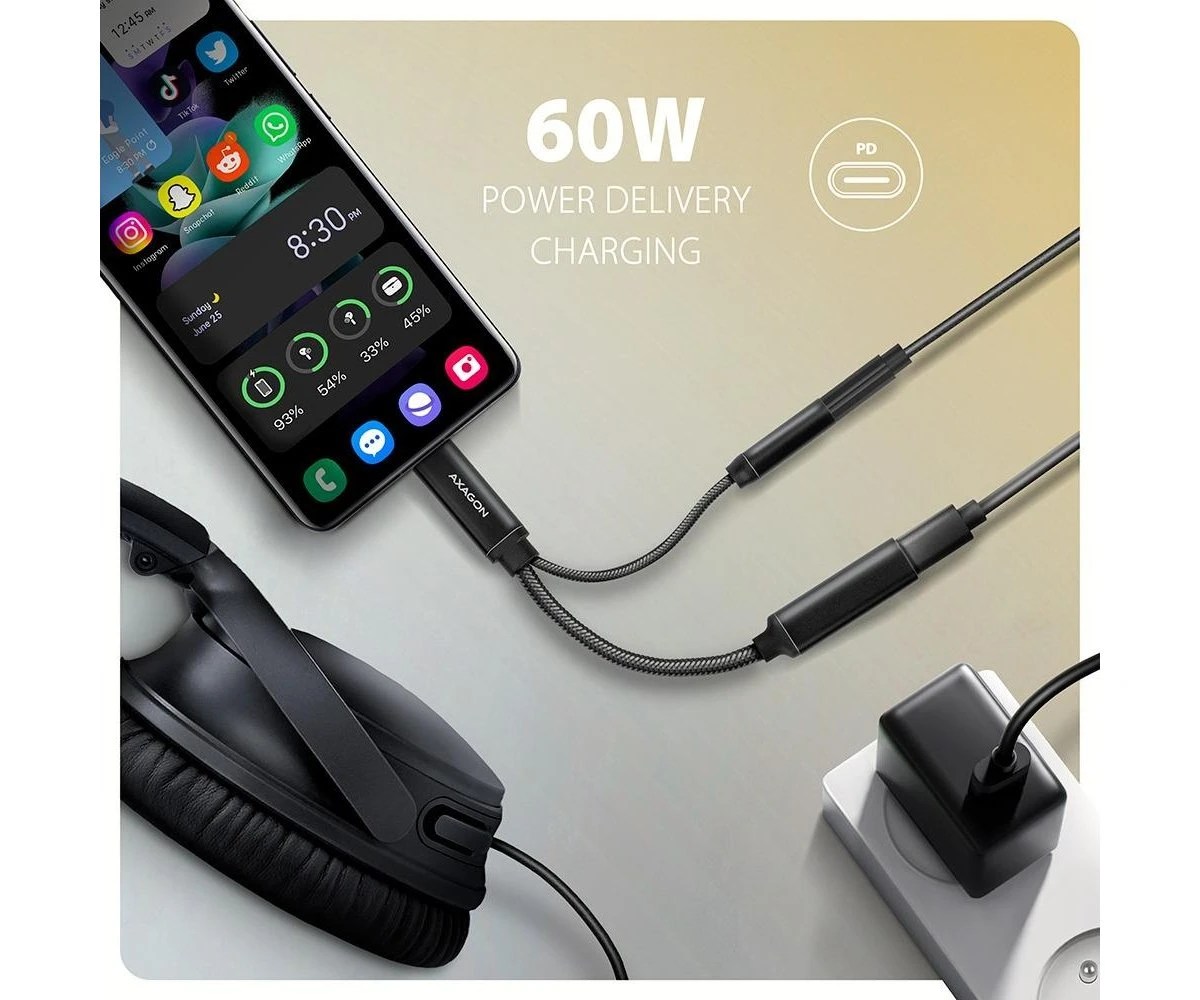 Axagon ADA-HCPD, USB-C - 3.5mm jack - Hi-Res DAC, 384kHz/32bit (ADA-HCPD) EU Тип: Внешняя; Звуковая система: