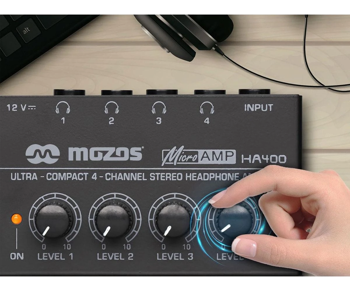 Mozos HA400 4-kanalowy wzmacniacz sluchawkowy (HA400) EU