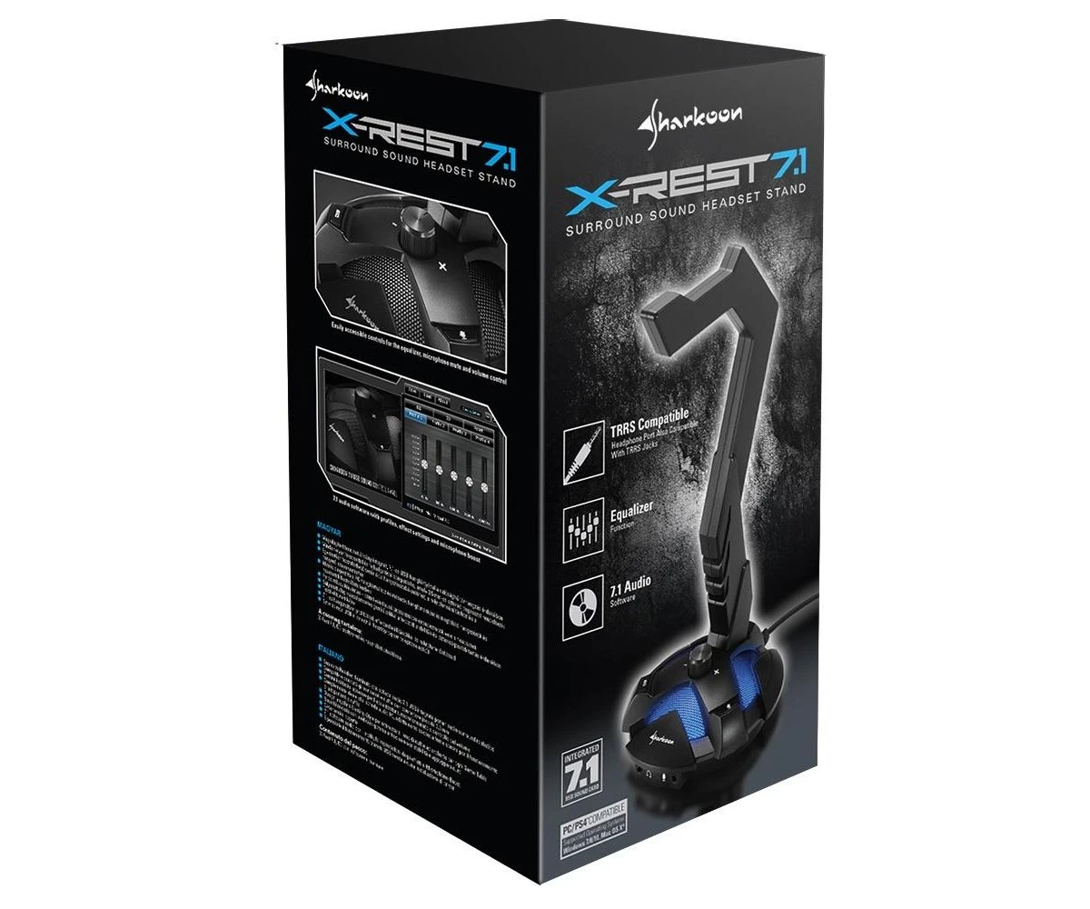 Sharkoon Stojak z karta dzwiekowa X-Rest 7.1 (4044951019045) EU Тип: Внешняя; Звуковая система: