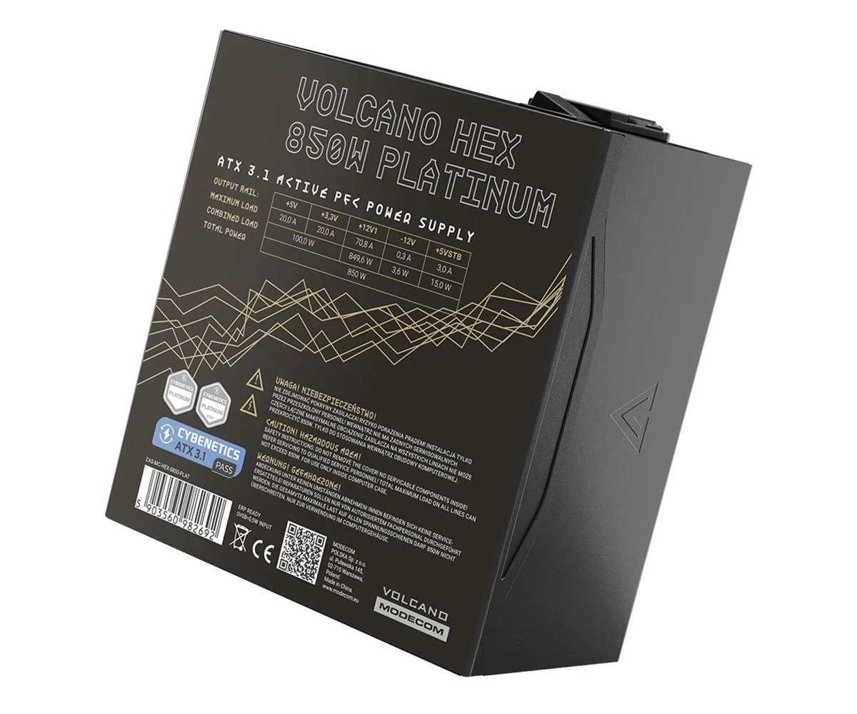 MODECOM Volcano Hex 850W Platinum ATX 3.1 (ZAS-MC-HEX-0850-PLAT) EU