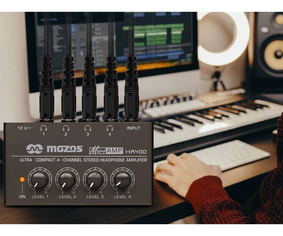 Mozos HA400 4-kanalowy wzmacniacz sluchawkowy (HA400) EU Тип: Зовнішня; Звукова система: