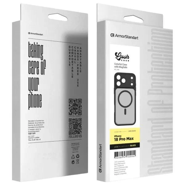 Чехол для смартфона ArmorStandart Apple iPhone 18 Pro Max - Lush MagCase Black (ARM92548) (UA)