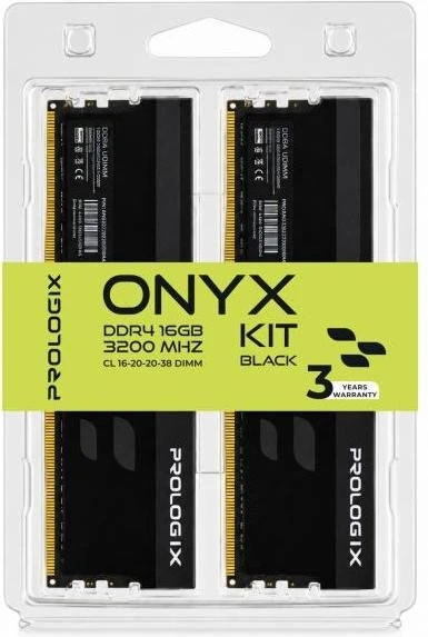 Prologix 16 GB (2x8GB) DDR4 3200 MHz Onyx Black (PRO16GB3200YB4K) (UA)