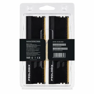 Prologix 16 GB (2x8GB) DDR4 3600 MHz Onyx Black RGB (PRO16GB3600YBR4K) (UA)