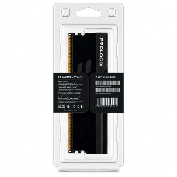 Prologix 16 GB DDR5 5600 MHz Onyx Black (PRO16GB5600YB5) (UA)
