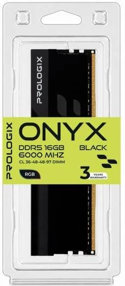 Prologix 16 GB DDR5 6000 MHz Onyx Black RGB (PRO16GB6000YBR5) (UA)