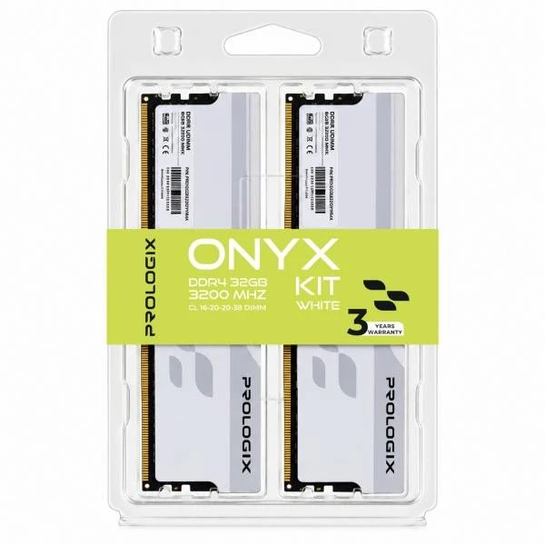 Prologix 32 GB (2x16GB) DDR4 3200 MHz Onyx White (PRO32GB3200YW4K) (UA)