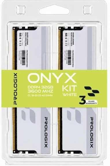 Prologix 32 GB (2x16GB) DDR4 3600 MHz Onyx White (PRO32GB3600YW4K) (UA)