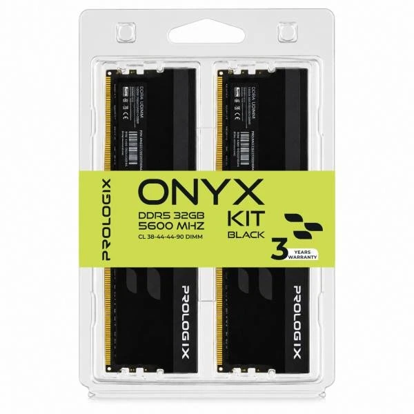 Prologix 32 GB (2x16GB) DDR5 5600 MHz Onyx Black (PRO32GB5600YB5K) (UA)