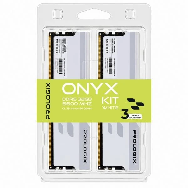 Prologix 32 GB (2x16GB) DDR5 5600 MHz Onyx White (PRO32GB5600YW5K) (UA)