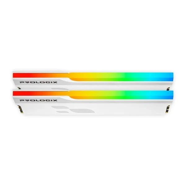 Prologix 32 GB (2x16GB) DDR5 5600 MHz Onyx White RGB (PRO32GB5600YWR5K) (UA)