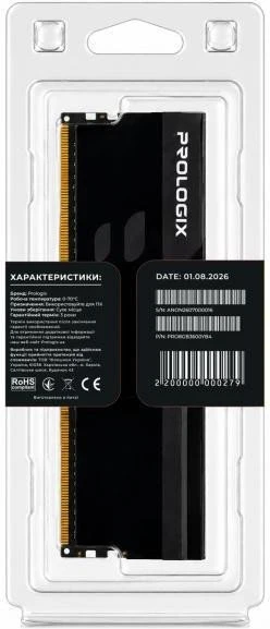 Prologix 8 GB DDR4 3600 MHz Onyx Black (PRO8GB3600YB4) (UA)