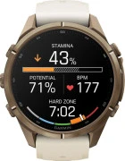 Смарт-часы Garmin Fenix 9 Pro inReach 43mm Autumn Gold Titanium with Cream/French Gray Silicone Band (010-04335-20/21)
