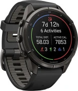 Смарт-часы Garmin Fenix 9 Pro inReach 43mm Carbon Gray DLC Titanium w. Black/Pebble Gray Silicone B. (010-04335-10/11)
