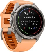 Смарт-часы Garmin Fenix 9 Pro inReach 43mm Titanium with Shell Pink/Autumn Orange Silicone Band (010-04335-00/01)