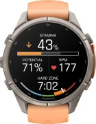 Смарт-часы Garmin Fenix 9 Pro inReach 43mm Titanium with Shell Pink/Autumn Orange Silicone Band (010-04335-00/01)