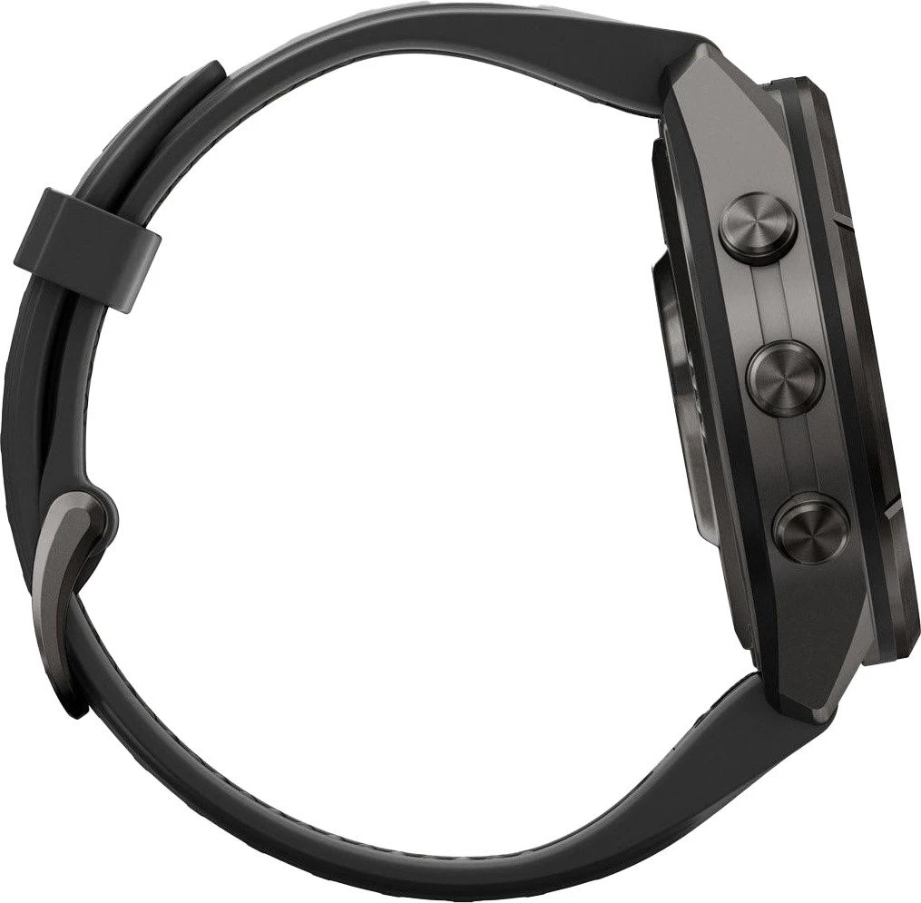 Смарт-годинники Garmin Fenix 9 Pro 43mm Carbon Gray DLC Titanium з чорним/кам'яно-сірим силіконовим ремінцем (010-04335-15/16)