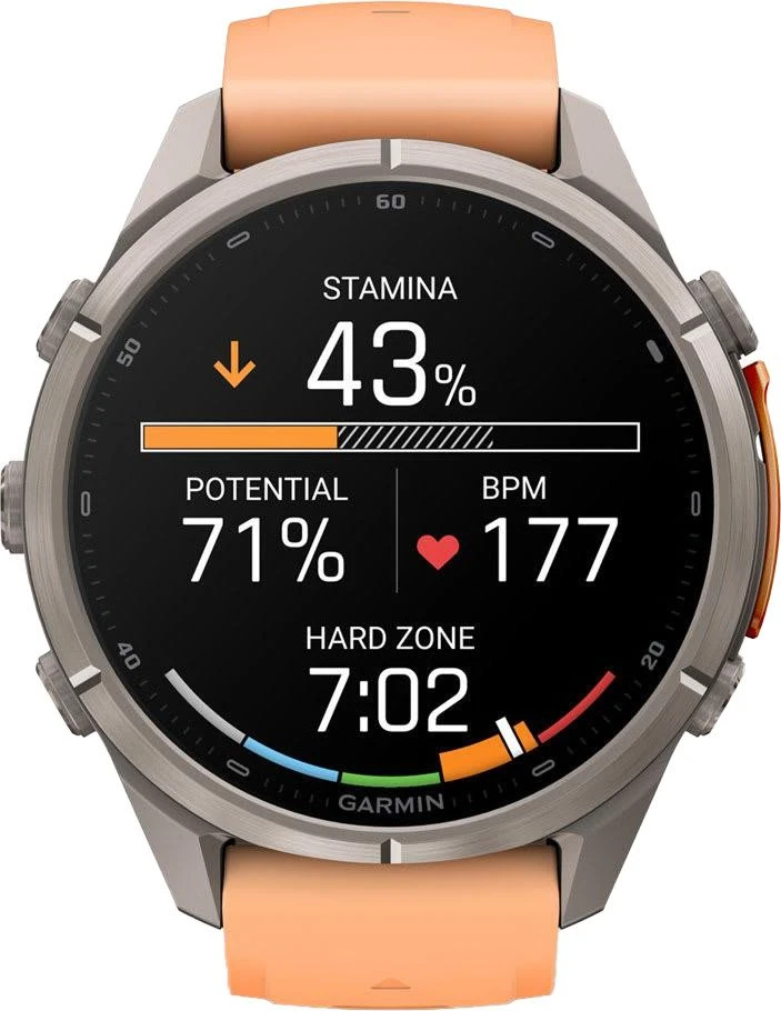 Смарт-годинники Garmin Fenix 9 Pro inReach 43mm Titanium з силіконовим ремінцем Shell Pink/Autumn Orange (010-04335-00/01)