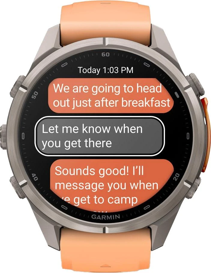 Смарт-годинники Garmin Fenix 9 Pro inReach 43mm Titanium з силіконовим ремінцем Shell Pink/Autumn Orange (010-04335-00/01)