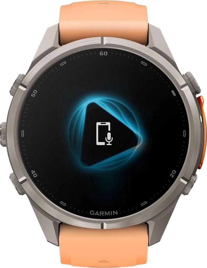 Смарт-годинники Garmin Fenix 9 Pro inReach 43mm Titanium з силіконовим ремінцем Shell Pink/Autumn Orange (010-04335-00/01)