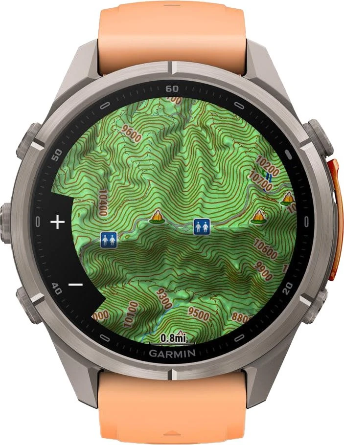 Смарт-годинники Garmin Fenix 9 Pro inReach 43mm Titanium з силіконовим ремінцем Shell Pink/Autumn Orange (010-04335-00/01)
