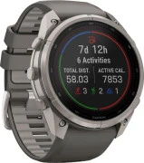 Смарт-часы Garmin Fenix 9 Pro Solar 51mm Titanium with Pebble Gray/Silver Gray Silicone Band (010-04339-05/06)