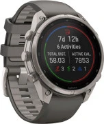 Смарт-часы Garmin Fenix 9 Pro Solar 47mm Titanium with Pebble Gray/Silver Gray Silicone Band (010-04338-05/06)