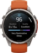 Смарт-часы Garmin Fenix 9 Pro 47mm Titanium with Autumn Orange/Spark Orange Silicone Band (010-04336-05/06)