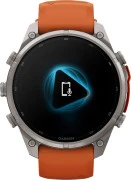 Смарт-часы Garmin Fenix 9 Pro 47mm Titanium with Autumn Orange/Spark Orange Silicone Band (010-04336-05/06)
