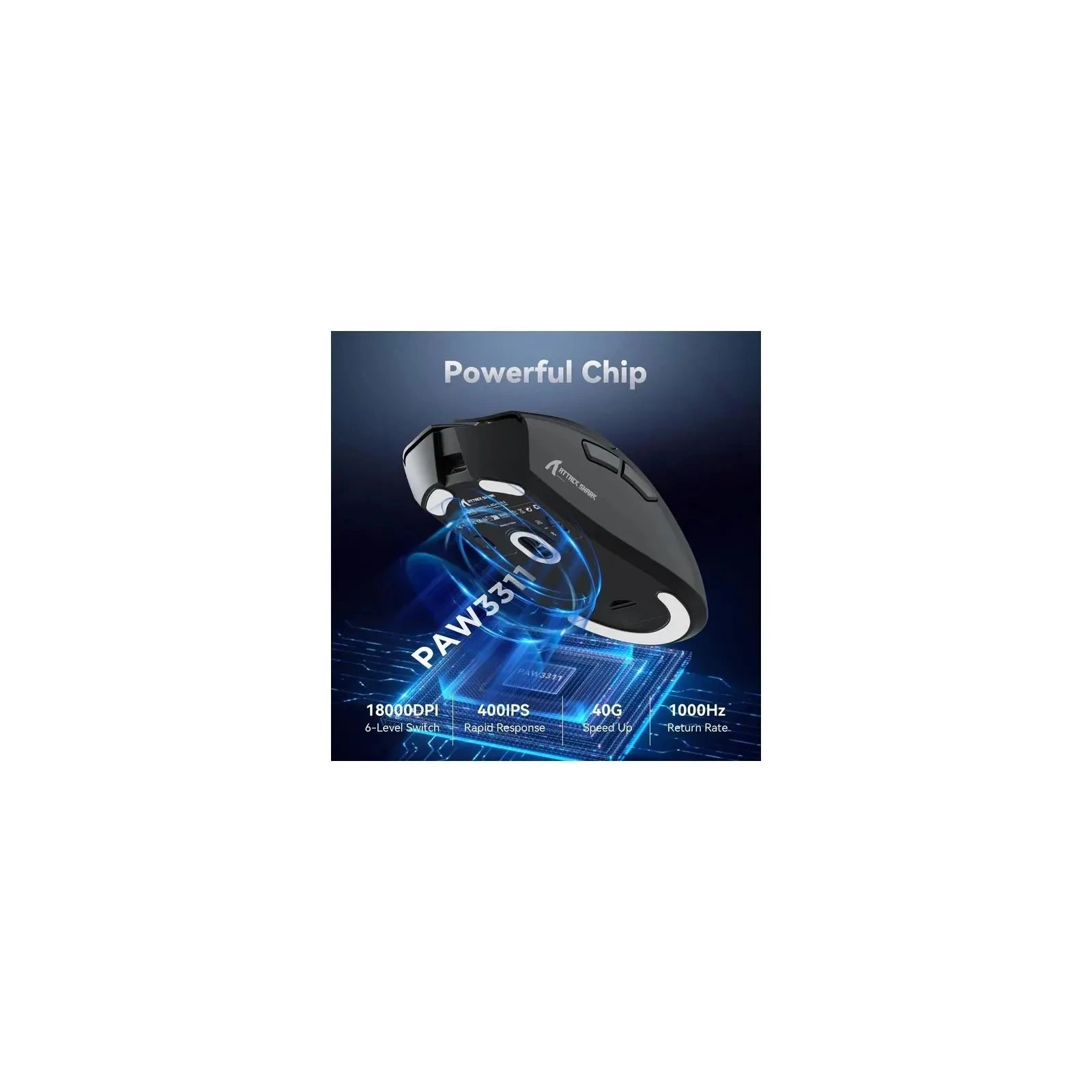 Attack Shark R1 Wireless/Bluetooth Black (R1B_AS) (UA) Тип: Ігрові; Підключення: