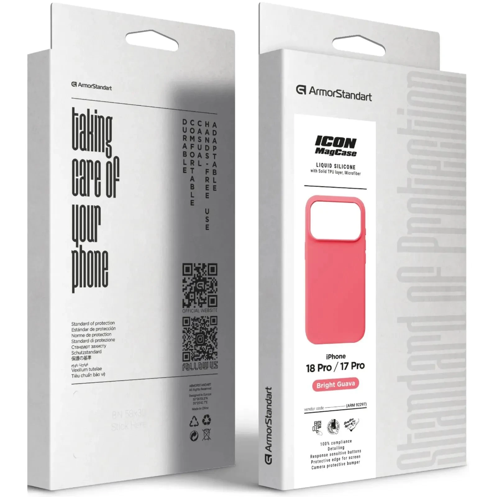Чохол до мобільного телефона Armorstandart ICON2 MagCase Apple iPhone 18 Pro / 17 Pro Bright Guava (ARM92297) (UA) Тип чохла для телефону: