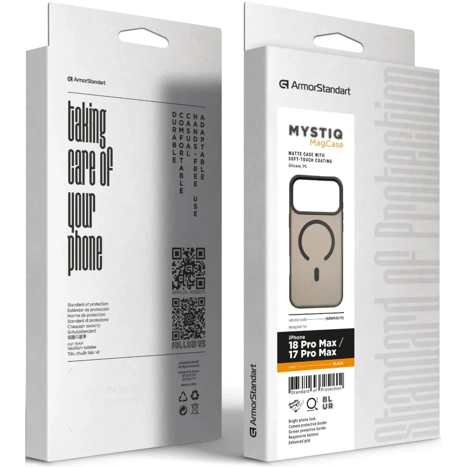 Чохол до мобільного телефона Armorstandart Mystiq MagCase Apple iPhone 18 Pro Max / 17 Pro Max Black (ARM93619) (UA) Тип чохла для телефону: