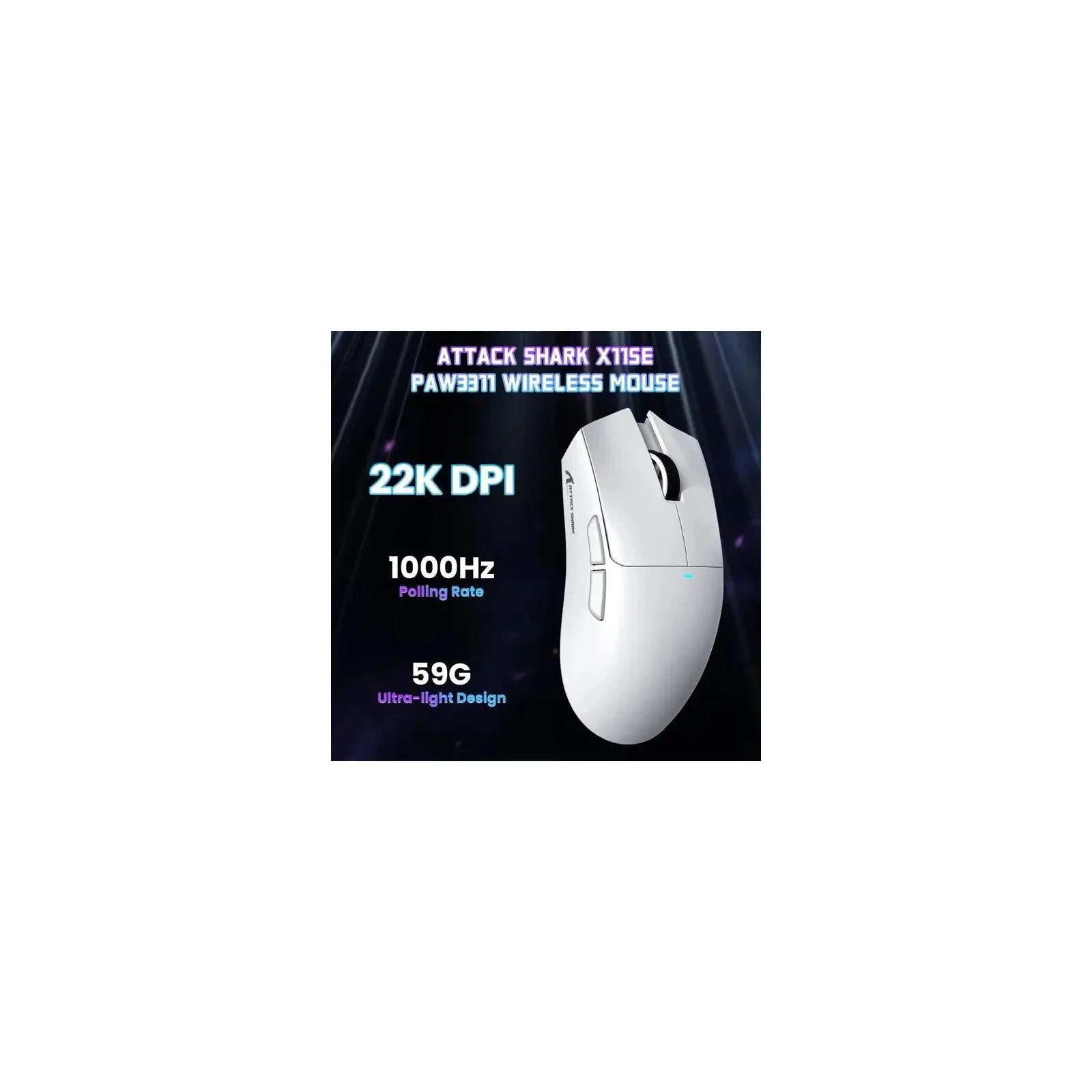 Attack Shark X11SE Wireless/Bluetooth White (X11SEW_AS) (UA) Тип: Игровые; Подключение: