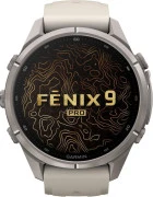 Смарт-часы Garmin Fenix 9 Pro 43mm Titanium with Fog Gray/Dark Sandstone Silicone Band (010-04335-85/86)