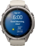 Смарт-часы Garmin Fenix 9 Pro 43mm Titanium with Fog Gray/Dark Sandstone Silicone Band (010-04335-85/86)