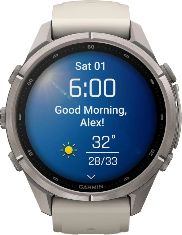 Смарт-часы Garmin Fenix 9 Pro 43mm Titanium with Fog Gray/Dark Sandstone Silicone Band (010-04335-85/86)