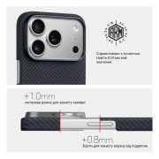 Чехол для мобильного телефона Armorstandart BlackIcon Aramid Twill MagCase Apple iPhone 18 Pro Black (ARM92840) (UA)