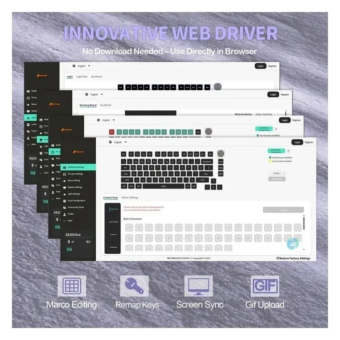 Attack Shark X820 Ultra RGB WirelessBluetooth/USB UA Lavender (X820ULTRAGA_AS) (UA)