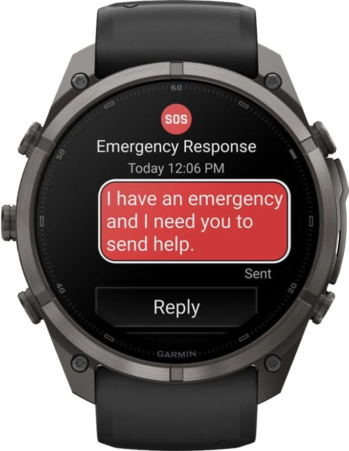 Смарт-годинники Garmin Fenix 9 Pro inReach 51 мм Carbon Gray DLC Titanium з чорним/гальковим сіліконовим ремінцем. (010-04337-10/11)