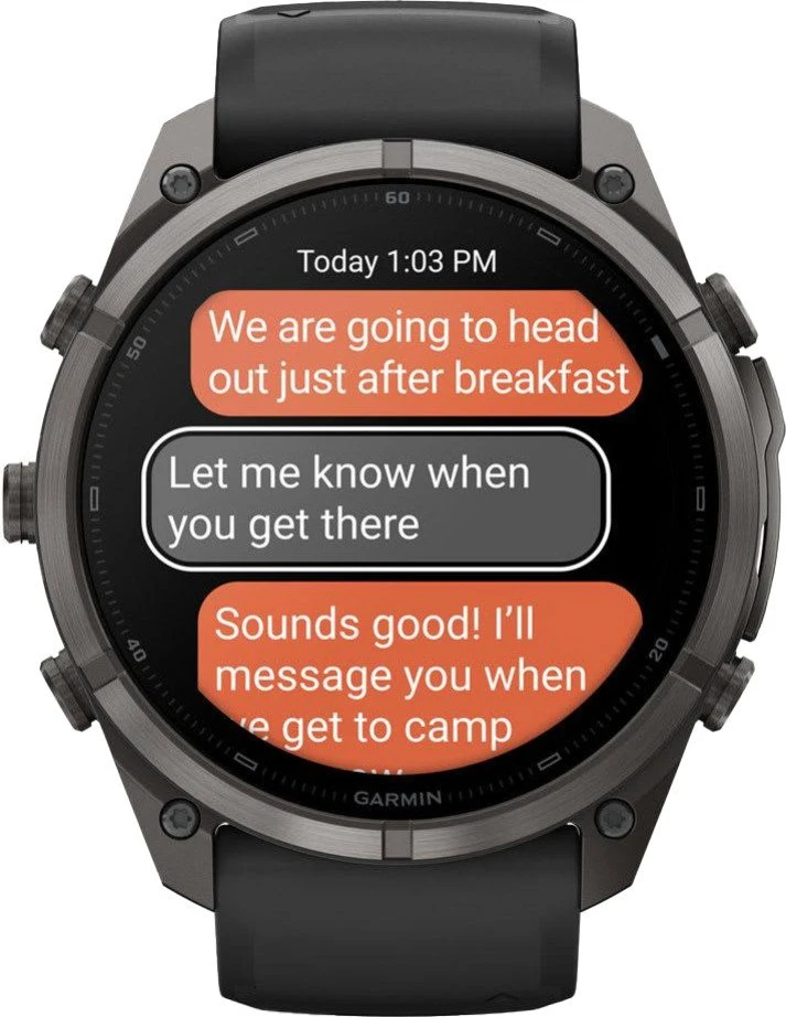 Смарт-годинники Garmin Fenix 9 Pro inReach 51 мм Carbon Gray DLC Titanium з чорним/гальковим сіліконовим ремінцем. (010-04337-10/11)