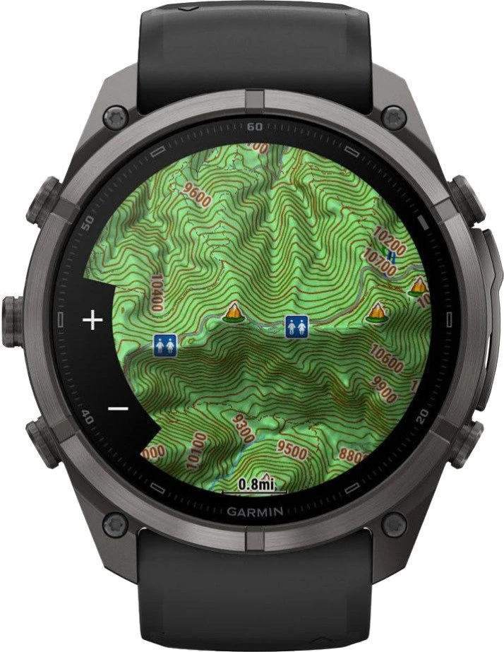 Смарт-годинники Garmin Fenix 9 Pro inReach 51 мм Carbon Gray DLC Titanium з чорним/гальковим сіліконовим ремінцем. (010-04337-10/11)