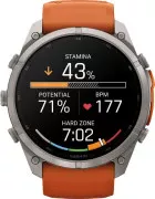 Смарт-часы Garmin Fenix 9 Pro inReach 51mm Titanium with Autumn Orange/Spark Orange Silicone Band (010-04337-00/01)