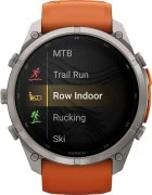 Смарт-часы Garmin Fenix 9 Pro inReach 51mm Titanium with Autumn Orange/Spark Orange Silicone Band (010-04337-00/01)