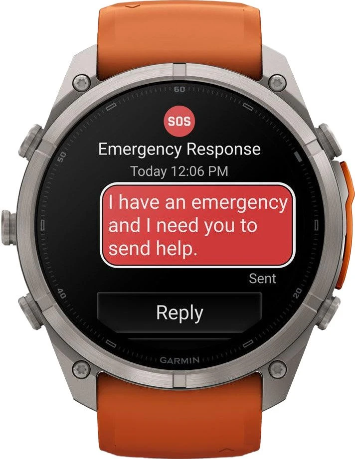 Смарт-часы Garmin Fenix 9 Pro inReach 51mm Titanium with Autumn Orange/Spark Orange Silicone Band (010-04337-00/01)