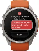 Смарт-часы Garmin Fenix 9 Pro inReach 51mm Titanium with Autumn Orange/Spark Orange Silicone Band (010-04337-00/01)